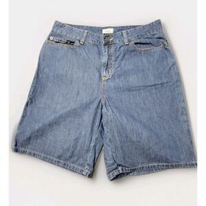 LL Bean Denim Shorts Womens Size 10 Regular Blue Jean 5 Pocket Cotton Bermuda